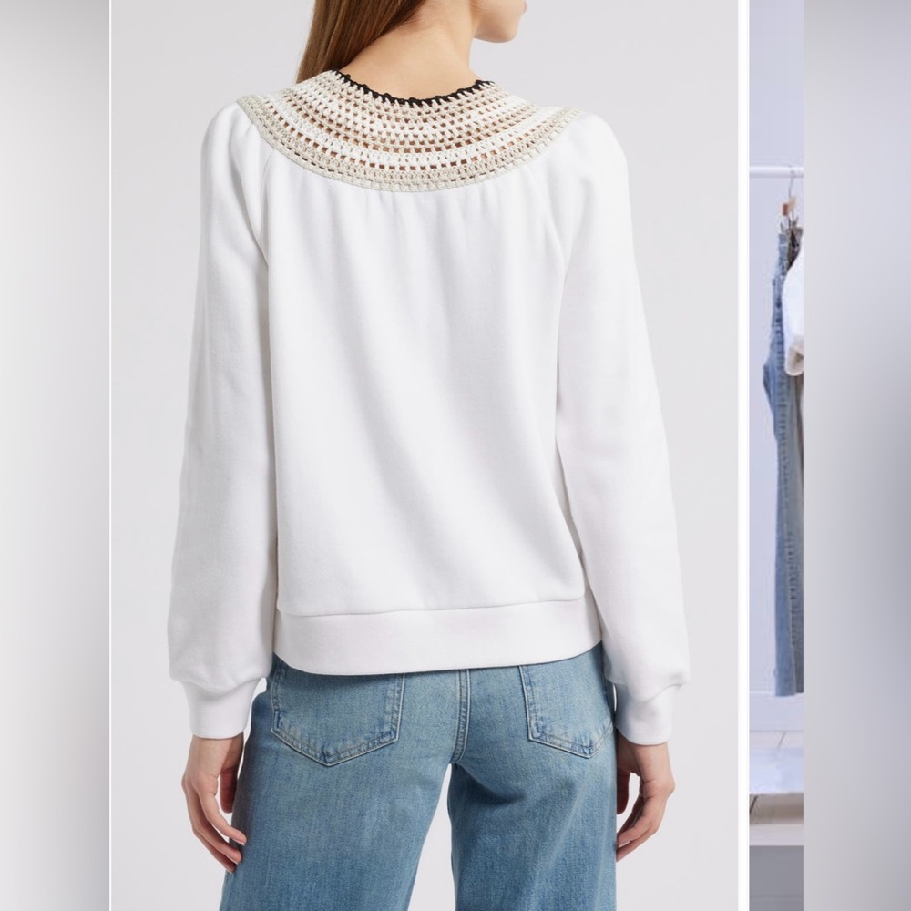 Rails White Cream V-Neck Sweater - Picture 4 of 11